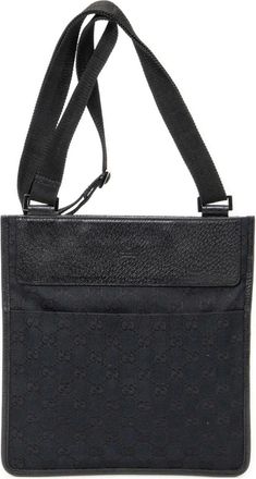 Gucci Borsa a tracolla con monogramma e battente - Nero
