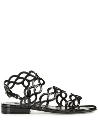 Sergio Rossi sr Mermaid leather sandals - Black