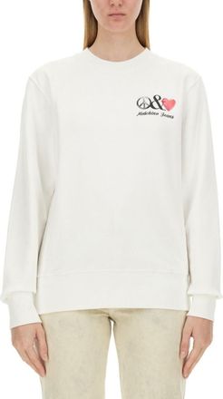 Moschino White Logo Crew Neck Sweatshirt
