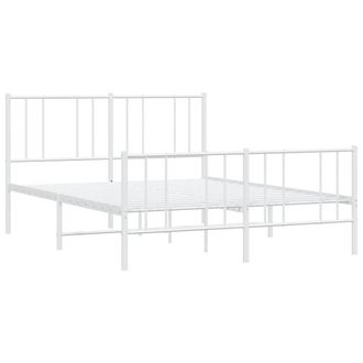 vidaXL Estructura Cama Sin Colch&oacute;n Con Estribo Metal Blanco 140x200 Cm Vidaxl