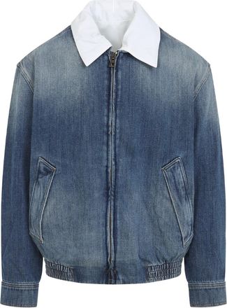 Loewe Mens Zip-up Jacket - Blue Cotton - Size EU 50 (Mens)