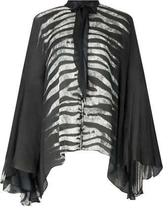 Roberto Cavalli printed silk blouse - Black