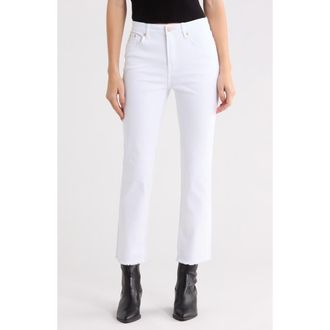 Seven 7 High Waist Ankle Straight Leg Jeans in White at Nordstrom Rack, Size 14