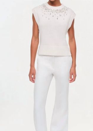 Jonathan Simkhai Candra Embellished Knit Vest In White