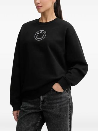 HUGO BOSS rhinestone-embellished sweatshirt - Black