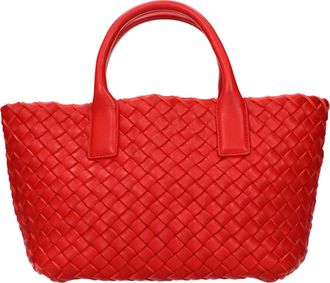 Bottega Veneta Damens Mini Cabat Handtaschen aus rotem Leder/rotem Stein
