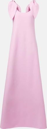 Oscar De La Renta Abito lungo in misto lana con fiocco