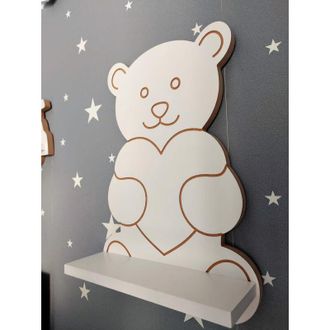 OEM Estanter&iacute;a De Osito De Peluche Con Coraz&oacute;n, Color Blanco