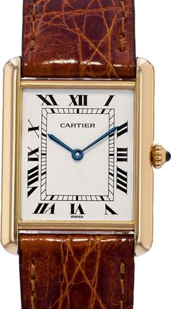 Cartier Pre-owned Cartier Tank Silver Grained Dial Mens Watch W1529756