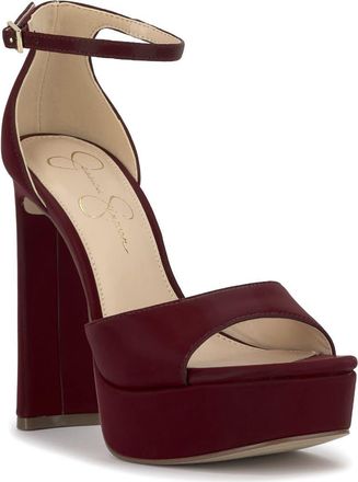 Jessica Simpson Telxia 2 Ankle Strap Platform Sandal in Dark Cherry at Nordstrom, Size 5.5