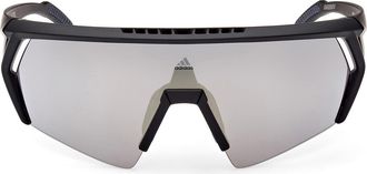 adidas 00mm Shield Sunglasses in Matte Black /Brown Mirror at Nordstrom