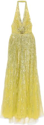 Elie Saab Abito da sera con paillettes - Verde