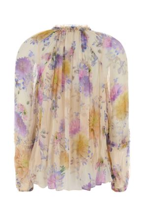 Zimmermann Luna Ruffle Blouse - Beige
