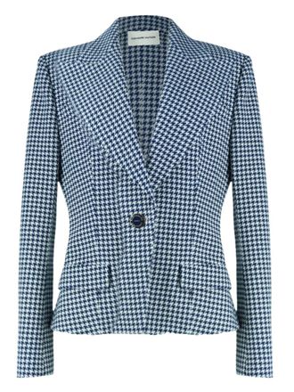 Alexandre Vauthier houndstooth-pattern blazer - women - Cotton/Polyamide - 40 - Blue