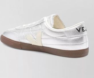Veja metallic leather low-top sneakers
