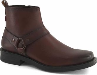 Andrea Mens Leather Low Boot In Brown