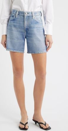 Rag & Bone rb Miramar Kaia High Waist Relaxed Fit Faux Denim Ponte Shorts in Rosen at Nordstrom, Size 24