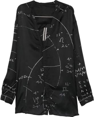 Rick Owens Concordian Shirt - Heren - Casual Overhemden - Zwart - S - Katoen - Overhemden