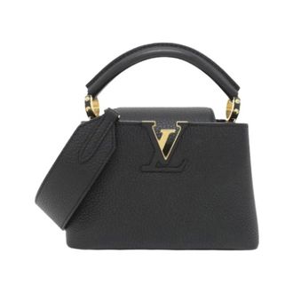 Louis Vuitton Pre-owned Capucines Mini Leren Schoudertas - Dames - Pre-owned - Zwart - Maat: ONE Size Leer