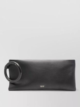 Tom Ford large leather clutch bag circular handle