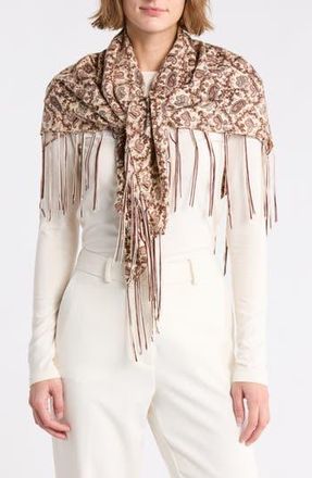La Fiorentina Paisley Print Square Scarf in Brown at Nordstrom Rack