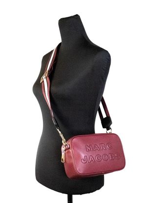 Marc Jacobs Embossed Logo Leather Crossbody Bag - Red