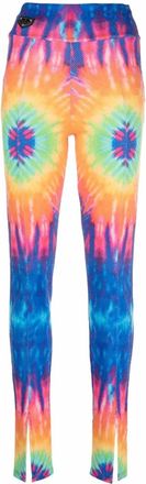 Philipp Plein tie-dye high-rise leggings - women - Viscose/Polyester/Spandex/Elastane - M - Blue
