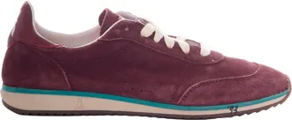 Patrizia Pepe Low-Profile Burgundy Suede Shoes with Contrasting Sole