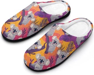 Generic Koala Bear Mens House Slippers Memory Foam Washable Cotton Slip on Home Shoes