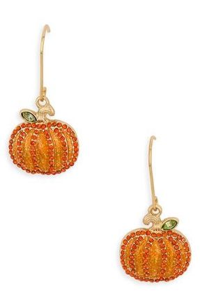 Leith Pumpkin Pav&eacute; Drop Earrings in Orange Multi- Gold at Nordstrom Rack