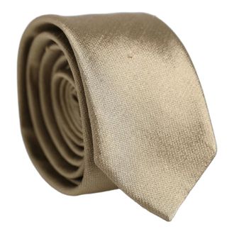 Dolce & Gabbana Satin Zijde Textuur Verstelbare Stropdas - Heren - Accessoires - Geel - Maat: ONE Size Zijde