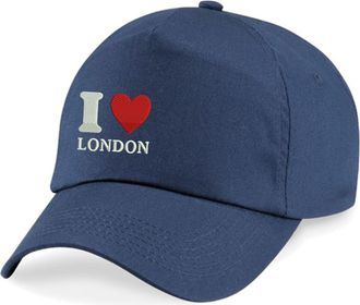 Generic Embroidered I Love London Baseball Cap Capital of England Country Love Souvenir Great Britain Baseball Hat (Navy)