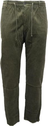 Daniele Alessandrini Ribfluwelen Couture Broek Almada Stijl - Heren - Slim Fit Broeken - Groen - XL - Broeken