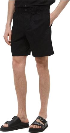 Calvin Klein Zwarte Shorts met Elastische Taille - Heren - Korte Broeken - Zwart - W32 - Katoen - Korte Broeken