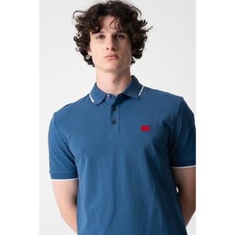 HUGO BOSS Hugo Mens Deresino 232 Square Logo Polo Shirt, Medium Blue
