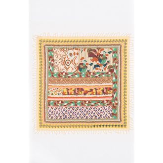 Bimba & Lola Ikat Flower Patchwork Shawl in Yellow at Nordstrom