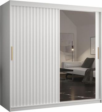 Mirjan24 Armario Hartford 338, Blanco, 200x180x62cm, Puertas De Armario: Correderas, N&uacute;mero De Estantes: 9