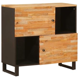 vidaXL Armario Auxiliar Marr&oacute;n 80 X 33 X 75 Cm Madera De Mango Maciza Vidaxl