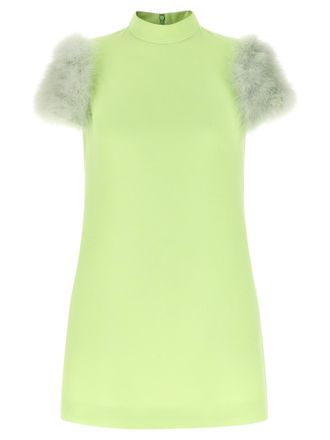 Valentino Garavani Bicolor Virgin Wool Short Womens Dress