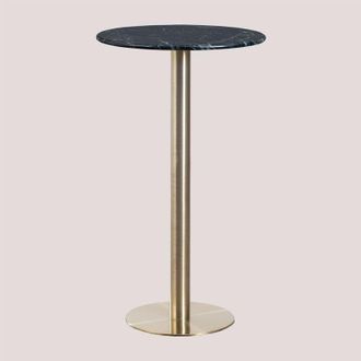 Sklum Mesa Alta De Bar Redonda En M&aacute;rmol (&oslash;60 Cm) Cosmopolitan Sklum Oro Champagne