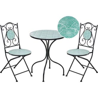 Beliani Set da giardino per esterni in stile vintage con tavolo in ferro nero Anapo