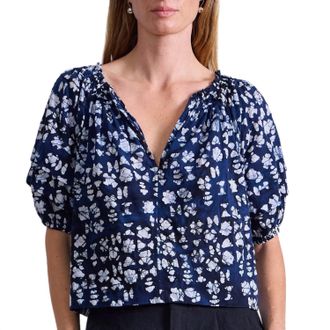 Apiece Apart Caminitas Puff Sleeve Top In Batik Geo