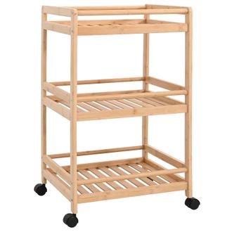 vidaXL Carrito De Cocina Con Ruedas Natural 46 X 38 X 76 Cm Bamb&uacute; Vidaxl