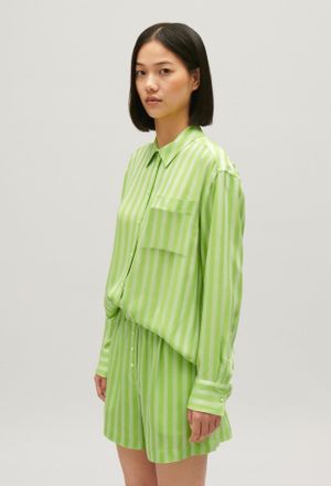 Claudie Pierlot Chemise fluide rayures matcha