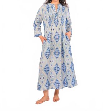 Nimo With Love Woodruff Midi Dress In Blue Ikat