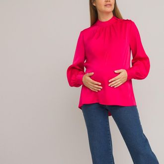 La Redoute Collections Zwangerschapsblouse opstaande kraag, lange mouwen