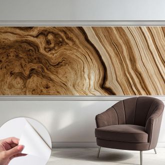Tulup Fotomurale Adesivo Stickers - Murali Decorativo - Soggiorno Moderno - Effetto Realistico - Anelli Di Legno 250x104 Cm