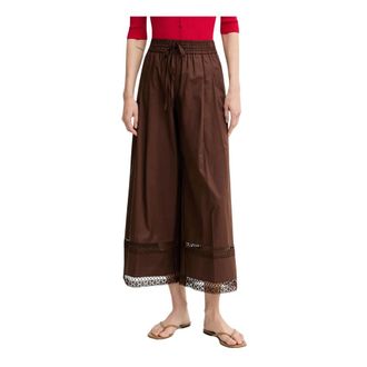 Twinset Broeken, Dames, Bruin, XL, Katoen, Cropped Culottes