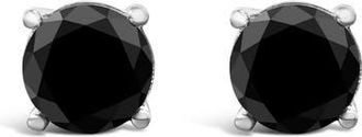 House of Brilliance 14K White Gold 6.00 Ct Black Diamond Stud Earrings with Screw Backs at Nordstrom