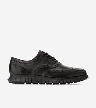 Cole Haan Mens Zer&oslash;grand Remastered Wingtip Oxford Shoes - Black Size 10.5